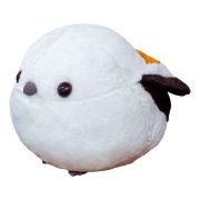 Cute Silver-Throated Long-Tailed Tit Plush Toy - Japanese Style Round Chubby Sparrow Simulation Doll