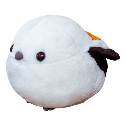 Cute Silver-Throated Long-Tailed Tit Plush Toy - Japanese Style Round Chubby Sparrow Simulation Doll