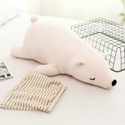 MMTTAO Stuffed Polar Bear Animal Plush Toy 14 Inch Small White Sleeping Bear Animal Stuff Soft Plushies Cute Dolls Collection Huggable Pillow Cushion Birthday Gift for Kids Child Boys Girls, 14Inches - Image 2