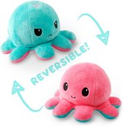 TeeTurtle Reversible Octopus Plushie 4-Inch Pink + Aqua Two-Sided Flip Plush Toy with Embroidered Details - Cute Mini Collectible Plush for Kids, Teens, and Adults - Image 3