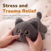 Ditucu Cute Grey Cat Plush Soft Kitten Kitty Stuffed Animal Plushies Toys Kawaii Dolls Gifts for Kids Adults 15.5 inch - Image 3