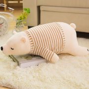 MMTTAO Stuffed Polar Bear Animal Plush Toy 14 Inch Small White Sleeping Bear Animal Stuff Soft Plushies Cute Dolls Collection Huggable Pillow Cushion Birthday Gift for Kids Child Boys Girls, 14Inches - Image 4