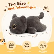 Ditucu Cute Grey Cat Plush Soft Kitten Kitty Stuffed Animal Plushies Toys Kawaii Dolls Gifts for Kids Adults 15.5 inch - Image 4