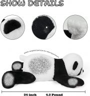 Weighted Stuffed Animals 4.2lb, 24in Weighted Panda Plush for Kids Adults Boys Girl, Cute Plushies Soft Pillow Toy for Christmas, Valentine's, Birthday Gifts (Black) - Image 3