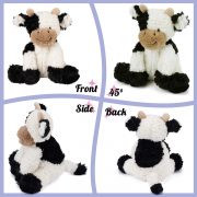 Hopearl Adorable Cow Plush Toy Floppy Dairy Cattle Soft Kawaii Cow Stuffed Animal Cute Birthday Holiday Gift for Boys Girls Kids Toddlers, 9'' - Image 4
