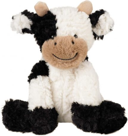 Hopearl Adorable Cow Plush Toy Floppy Dairy Cattle Soft Kawaii Cow Stuffed Animal Cute Birthday Holiday Gift for Boys Girls Kids Toddlers, 9''