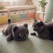 Ditucu Cute Grey Cat Plush Soft Kitten Kitty Stuffed Animal Plushies Toys Kawaii Dolls Gifts for Kids Adults 15.5 inch - Image 2