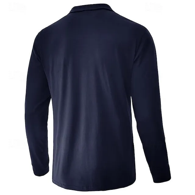 Men’s Quarter Zip Polo Golf Shirt Daily Holiday Quarter Zip Long Sleeve Fashion Modern Color Block Patchwork Spring & Fall Regular Fit White Wine Royal Blue Dark Grey Army Green Gray Quarter Zip Polo 4e22a85803b14739a6752fbe868468ae
