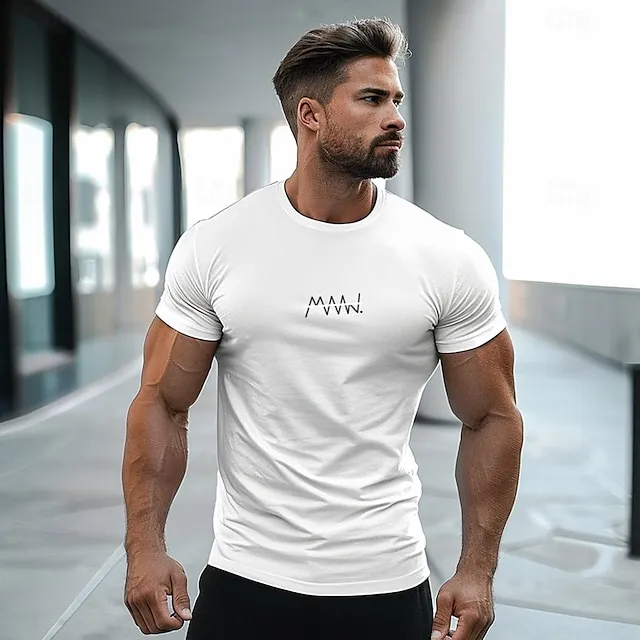 Lines / Waves Black White T shirt Tee Tee Top Men's Graphic 100% Cotton Shirt Fashion Classic Shirt Short Sleeve Comfortable Tee Street Vacation Summer Fashion Designer Clothing S M L XL 2XL