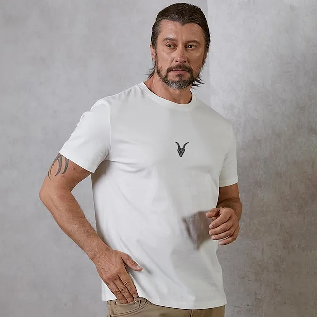 Sheep Bull White Navy Blue Gray T shirt Tee Tee Top Men’s Graphic 100% Cotton Shirt Fashion Classic Shirt Short Sleeve Comfortable Tee Street Sports Outdoor Summer Fashion Designer Clothing S M L XL 32aff6ff270041dc9d6c63ccedb9276a