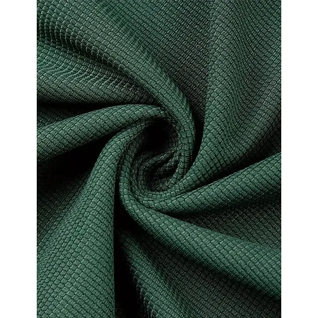 Men’s Waffle Polo Shirt Quarter Zip Polo Daily Wear Vacation Lapel Long Sleeve Fashion Comfortable Color Block Patchwork Spring & Fall Regular Fit Green Waffle Polo Shirt d6363e9166712c1f8b641dbee81a4823