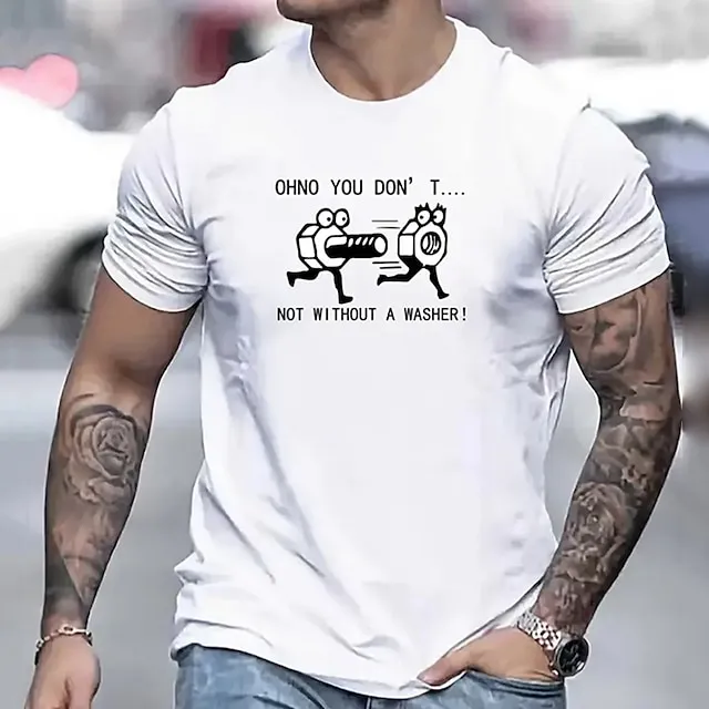 Cartoon Letter Black White Red T shirt Tee Men’s Graphic Cotton Blend Shirt Sports Classic Shirt Short Sleeve Comfortable Tee Sports Outdoor Holiday Summer Fashion Designer Clothing S M L XL XXL XXXL f0b7deb6149bd2e6c086608676954119