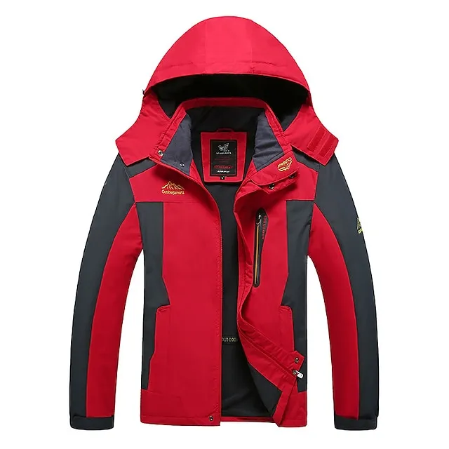 Plus Size Men’s Waterproof Hiking Jacket Rain Jacket Hoodie Jacket Detachable hat Windbreaker Raincoat Outdoor Windproof Weatherproof Lightweight Breathable Trench Coat Outerwear Top Fishing Climbing c76d834d2aa288bf03a4213dba668dee