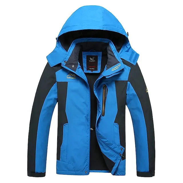Plus Size Men’s Waterproof Hiking Jacket Rain Jacket Hoodie Jacket Detachable hat Windbreaker Raincoat Outdoor Windproof Weatherproof Lightweight Breathable Trench Coat Outerwear Top Fishing Climbing f6b1dd8005d857a66413b550c6b41a87
