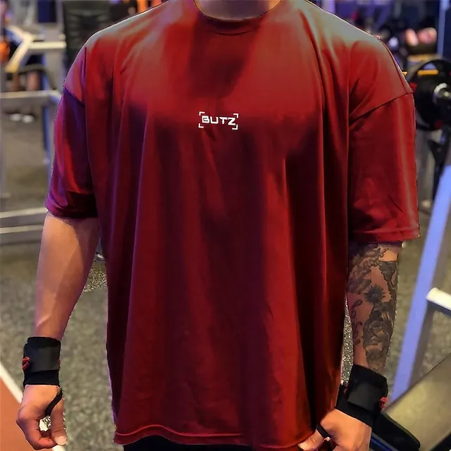 Letter Butz Black White Red T shirt Tee Tee Men's Graphic Cotton Shirt Muscle Big and Tall Shirt Short Sleeve Comfortable Tee Casual Fashion Designer Clothing S M L XL XXL