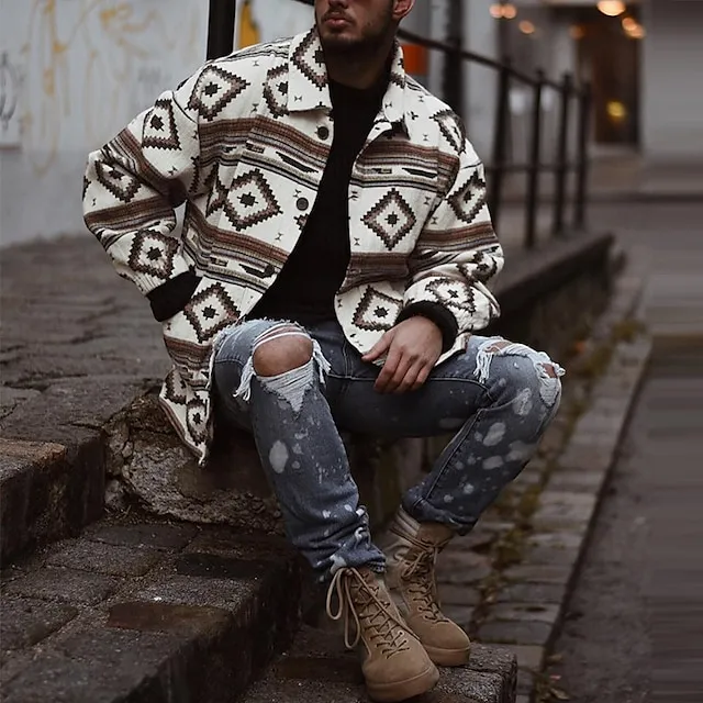 Men’s Lightweight Jacket Summer Jacket Street Daily Windproof Pocket Spring Fall Plaid / Check Casual Turndown Short Blue Brown Green Khaki Gray Jacket f697623d8583a09372546c3f10da8ef4