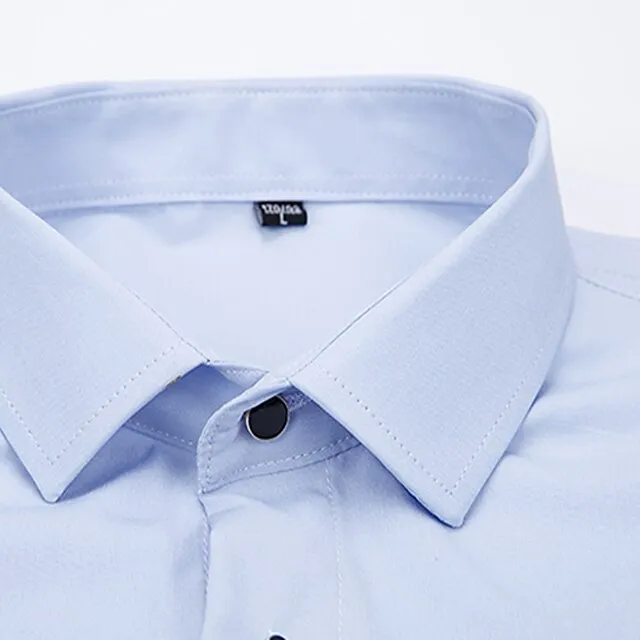 Men’s Dress Shirt Button Up Shirt Collared Shirt Light Pink Black White Long Sleeve Plain Square Neck All Seasons Wedding Work Clothing Apparel Print 3f633e72ef39e38b7d2f7c115266fc72