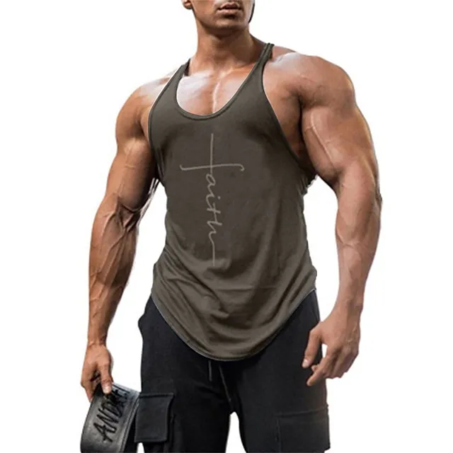 Men’s Tank Top Vest Top Undershirt Casual Style Classic Style Letter Faith Crew Neck Clothing Apparel Casual Daily Sleeveless Sports Fashion Lightweight Big and Tall 0e1eebcd2b96efd685d8384280f2843e