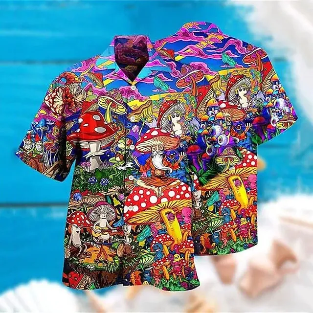 Men’s Shirt Summer Hawaiian Shirt Camp Collar Shirt Graphic Shirt Aloha Shirt Parrot Turndown Yellow Light Green Pink Red Blue 3D Print Outdoor Street Short Sleeve Button-Down Clothing Apparel 2d105ab051ad6a1be2f727f810eea357