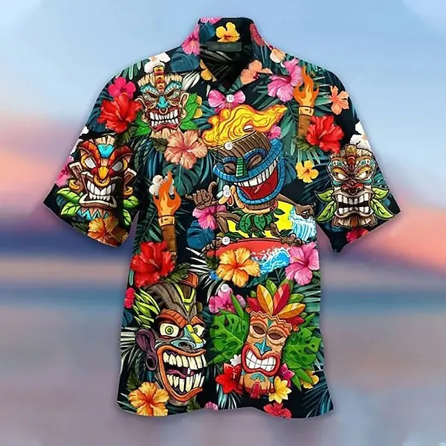 Men’s Shirt Summer Hawaiian Shirt Camp Collar Shirt Graphic Shirt Aloha Shirt Parrot Turndown Yellow Light Green Pink Red Blue 3D Print Outdoor Street Short Sleeve Button-Down Clothing Apparel bcb54517123d7faee741432ad9b902f2