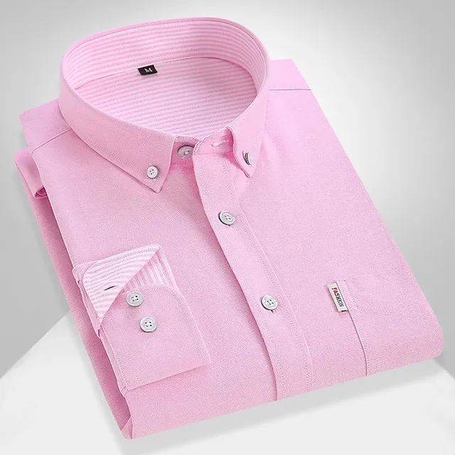 Men's Dress Shirt Button Down Shirt Collared Shirt French Cuff Shirts Black Pink Blue Long Sleeve Waves Turndown Spring & Fall Wedding Street Clothing Apparel Button-Down