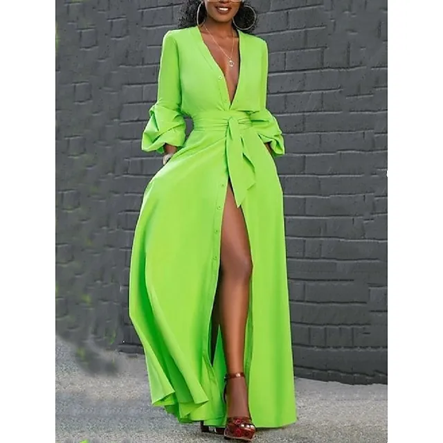 Women‘s Black Dress Prom Dress Black Lace Dress Semi Formal Party Dress Swing Dress Long Dress Maxi Dress Green Long Sleeve Winter Fall Autumn Deep V Wedding Winter Dress 9e476b8f028d7680c47d951c00c7b3d9