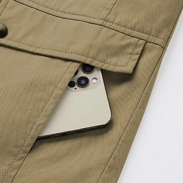 Men’s Chore Jacket Daily Wear Vacation Durable Zipper Pocket Fall Winter Solid / Plain Color Comfort Leisure Lapel Regular Black Green khaki Jacket add72aca002e82df767c34352b658699