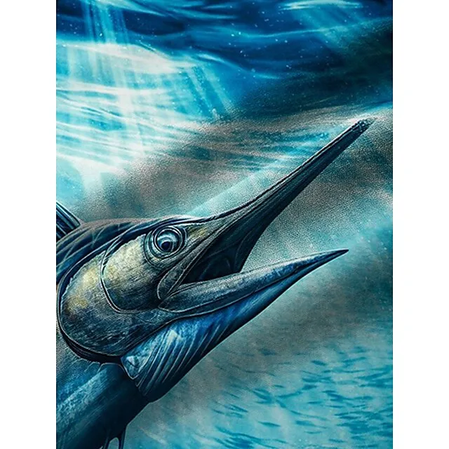 Hawaiian Marlin Fishing Shirt Mens Graphic shirtsummerhawaiianshirt Animal Shark Color Block Oceangraphicprintsturndownoutdoorstreetshortsleevesbutton Blue Cotton 1e86a790125b4350f9b4e503f93016e1