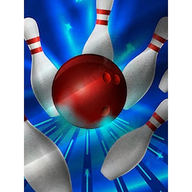 Men’s Shirt Graphic Prints Bowling Ball Turndown White + Green Black Yellow Red Blue Outdoor Street Short Sleeves Print Button-Down Clothing Apparel Designer Casual Soft Breathable 28abe8d72fd7d5fb9057a804527c2953