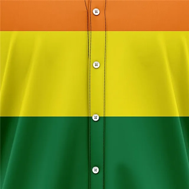 Men’s Shirt Summer Hawaiian Shirt Rainbow Graphic Prints Turndown Black / Red Black Red Rainbow Street Casual Short Sleeves Button-Down Print Clothing Apparel Tropical Fashion Hawaiian Designer e35a29935eaab32d25e41347a0ab78c7