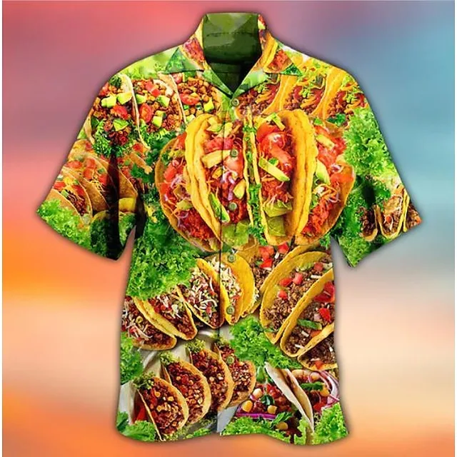 Men’s Shirt Summer Hawaiian Shirt Car Graphic Prints Vintage Turndown White Yellow Light Green Black / Brown Army Green Casual Hawaiian Short Sleeve Print Button-Down Clothing Apparel Tropical b8731157ca1fc9c2167b086cb5372916