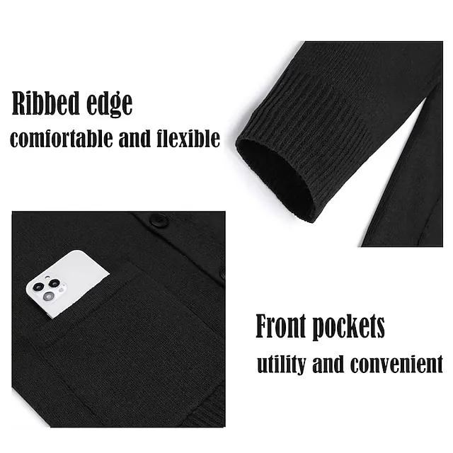 Men’s Sweater Cardigan Sweater Ribbed Knit Knitted Plain V Neck Fashion Casual Sports Daily Wear Clothing Apparel Spring & Fall Wine Red Black M L XL 1dfdc8afb4f6ca7e0599a8d9ed766153