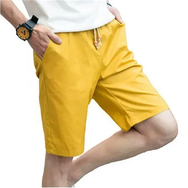 Men’s Bermuda shorts Beach Shorts Casual Shorts Pocket Drawstring Elastic Waist Plain Breathable Quick Dry Knee Length Casual Daily Holiday 100% Cotton Fashion Streetwear Black White 6425e785effbf2ed3d648c99f6787393