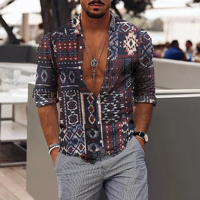 Men’s Shirt Summer Hawaiian Shirt Graphic Prints Anchor Turndown Black Yellow Black / Brown Red Brown Street Casual Short Sleeves Print Button-Down Clothing Apparel Vintage Tropical Sports Streetwear 43a5ebb2f6475d1f644ae925160287dd