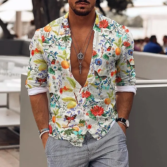 Men’s Shirt Summer Hawaiian Shirt Graphic Prints Anchor Turndown Black Yellow Black / Brown Red Brown Street Casual Short Sleeves Print Button-Down Clothing Apparel Vintage Tropical Sports Streetwear 7cb3af724b5527ecb70897560b92068e