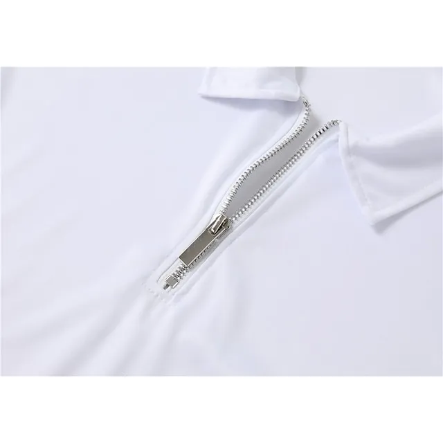 Men’s Polo Shirt Quarter Zip Polo Casual Holiday Lapel Quarter Zip Short Sleeve Fashion Basic Plain Quarter Zip Summer Regular Fit Black White Burgundy Navy Blue Royal Blue Dark Green Polo Shirt 831cd9c46874fc5447996c5adf409328