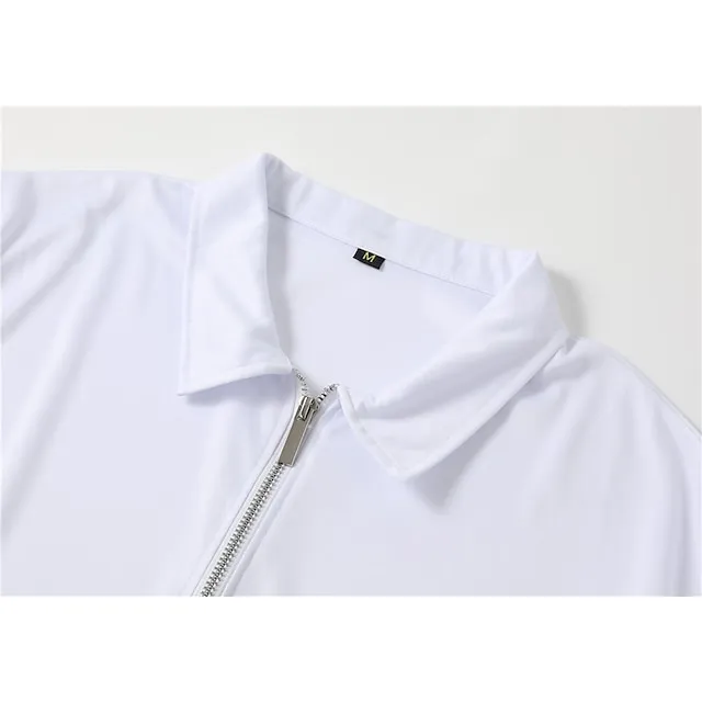 Men’s Polo Shirt Quarter Zip Polo Casual Holiday Lapel Quarter Zip Short Sleeve Fashion Basic Plain Quarter Zip Summer Regular Fit Black White Burgundy Navy Blue Royal Blue Dark Green Polo Shirt e7cc776f26c22021f8acf56de6674545