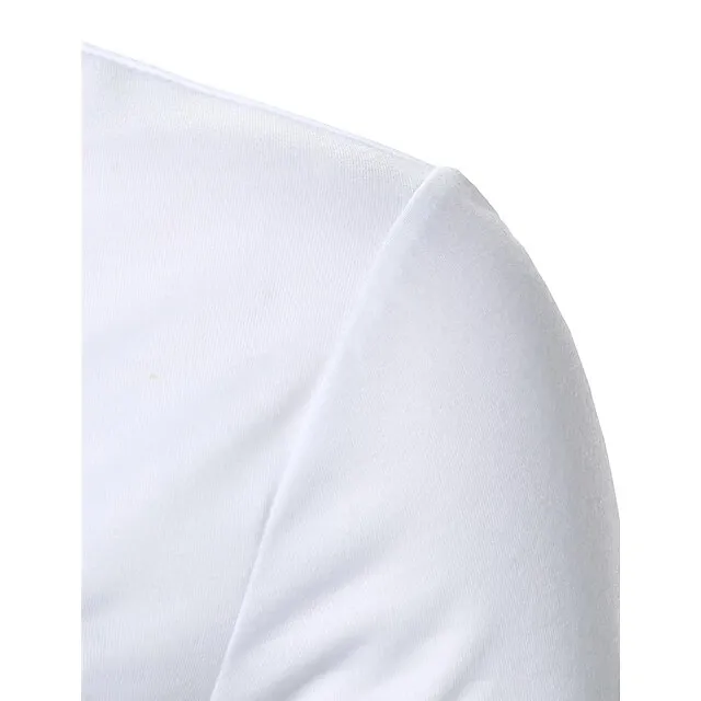 Men’s Polo Shirt Quarter Zip Polo Work Daily Wear Lapel Long Sleeve Fashion Comfortable Color Block Pocket Zip Up Summer Spring Regular Fit White Polo Shirt 6fcfbe070c95a7cbd7798995bee5d30e