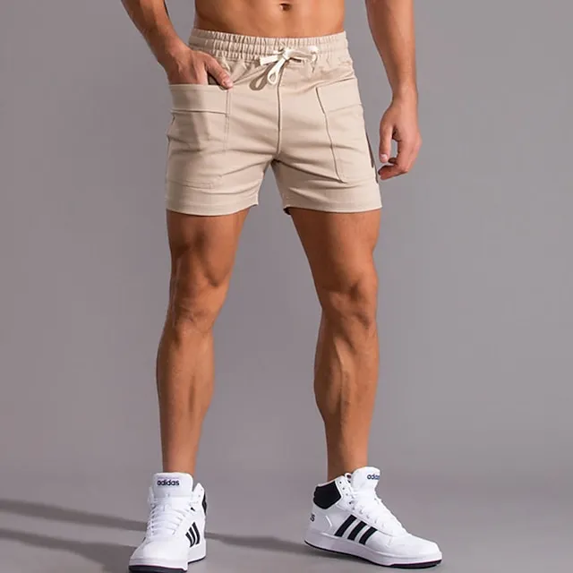 Men's Summer Shorts Casual Shorts Pocket Plain Comfort Breathable Outdoor Daily Going out Fashion Casual Black White