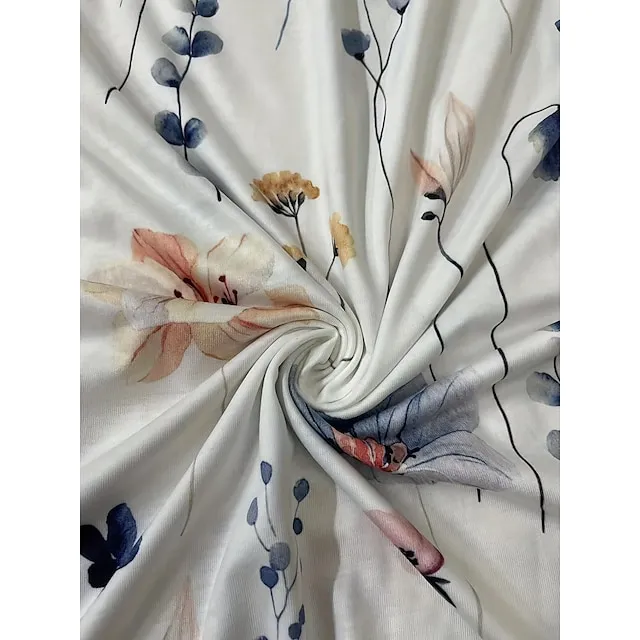 Women’s T shirt Tee Floral Holiday Weekend White Yellow Pink Print Long Sleeve Basic Round Neck Regular Fit Fall & Winter d343f34c51ec192bffc3540e1e020931