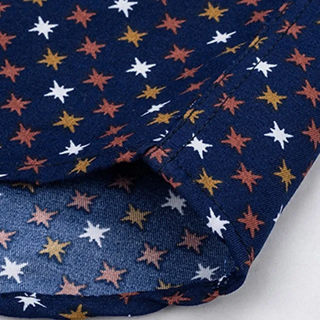 Men’s Shirt Dress Shirt Button Up Shirt White Royal Blue Blue Long Sleeve Print Lapel Spring & Fall Office & Career Going out Clothing Apparel Basic abc5bc9862be89d86129ff4d26d272a3