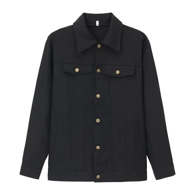 Men’s Sport Coat Chore Jacket Casual Daily Wear Windproof Warm Button Fall Winter Solid Color Plain Fashion Streetwear Lapel Regular Cotton Black White Red Navy Blue Blue Jacket 500f9adf1e5a5bc07d0adcfa20e6d172