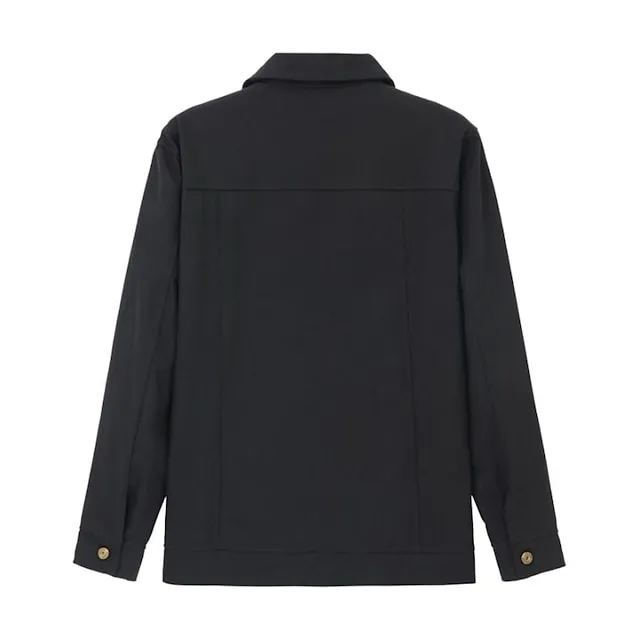 Men’s Sport Coat Chore Jacket Casual Daily Wear Windproof Warm Button Fall Winter Solid Color Plain Fashion Streetwear Lapel Regular Cotton Black White Red Navy Blue Blue Jacket b93355548ea7df3431db7f3d3eb8009c