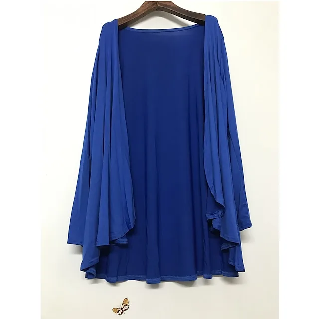 Women’s Cardigan Sweater Open Front Ribbed Knit Polyester Oversized Fall Winter Daily Going out Weekend Stylish Casual Soft Long Sleeve Solid Color Black White Navy Blue M L XL 1aa2de937358c4c214ecc89c41f58ebb