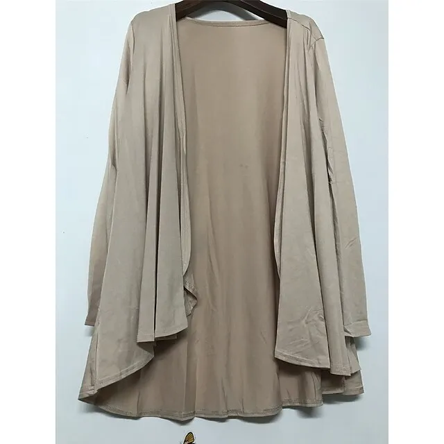 Women’s Cardigan Sweater Open Front Ribbed Knit Polyester Oversized Fall Winter Daily Going out Weekend Stylish Casual Soft Long Sleeve Solid Color Black White Navy Blue M L XL ae9da18cc2bff834884ae8212a7a4e78