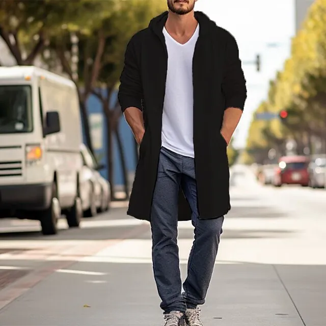 Men’s Cardigan Knitwear Knit Pocket Plain Lapel Fashion Streetwear Outdoor Daily Wear Clothing Apparel Fall Winter Black Blue S M L d80383220f8b5dde8f58151dbaf6f6d4