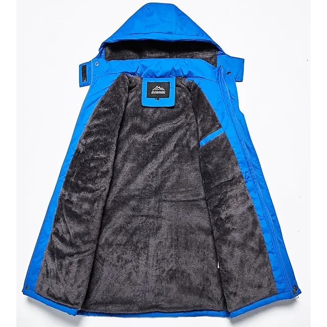 Men’s Hoodie Jacket Hiking Jacket Ski Jacket Rain Jacket Outdoor Daily Wear Warm Zipper Pocket Winter Color Block Fashion Streetwear Hooded Regular Black Red Blue Army Green Gray Jacket b6f6ea09e2ef655a2f7de0f12e6d11cb