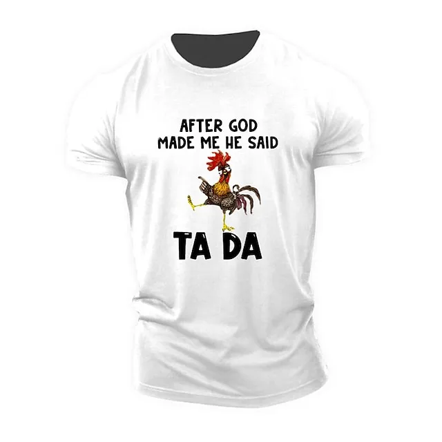 Letter Rooster Black White Red T shirt Tee Men’s Graphic Cotton Blend Shirt Sports Classic Shirt Short Sleeve Comfortable Tee Sports Outdoor Holiday Summer Fashion Designer Clothing S M L XL XXL XXXL 19d9a196a400e5f1b05df2a9e580ba54