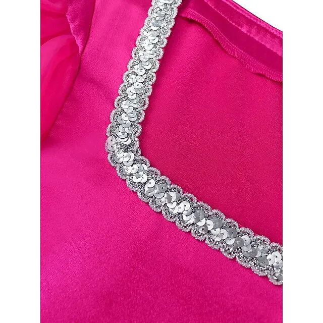 Women’s Party Dress Wedding Guest Dress Peplum Dresses Mini Dress Fuchsia Short Sleeve Pure Color Ruffle Spring Fall Winter Square Neck Fashion Winter Dress Wedding Guest Evening Party 2023 S M L XL dc6db91aec3e64af113a1ee8faa041e9