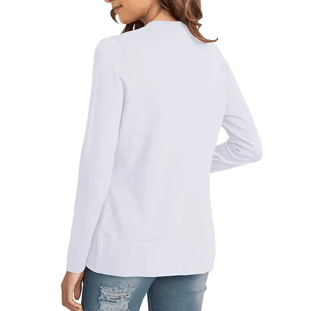 Women’s Knitted Cardigan Coat Classic V Neck Long Sleeve Open Front Sweater Fall Solid Color Cardigans Wine S M L 140ef4f9241639630a1be6427f2237d0